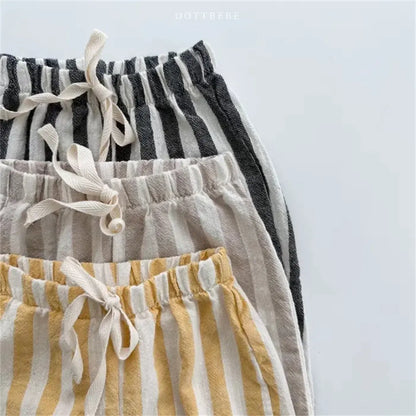 Classic Linen Cotton Stripe Pants for Kids
