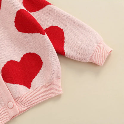 Heart Knit Baby Cardigan for Girls