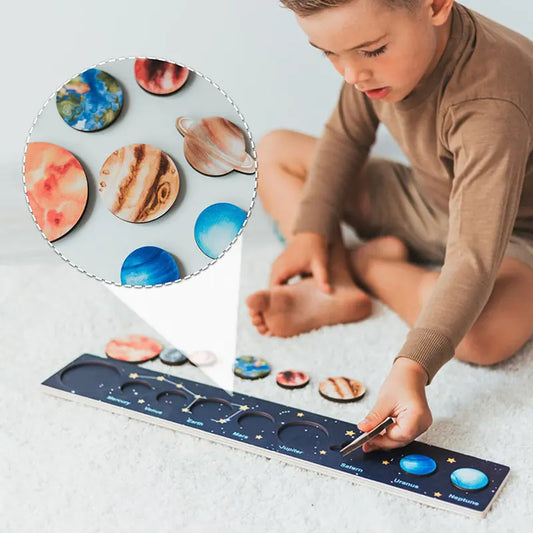 Montessori Solar System Puzzle Toy - Interactive Space Exploration for Kids