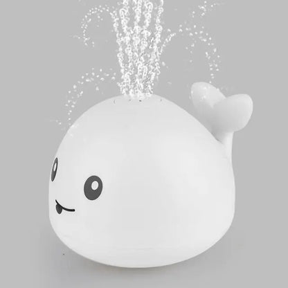 Baby Shower Whale Induction Water Spray Toy – White & Grey