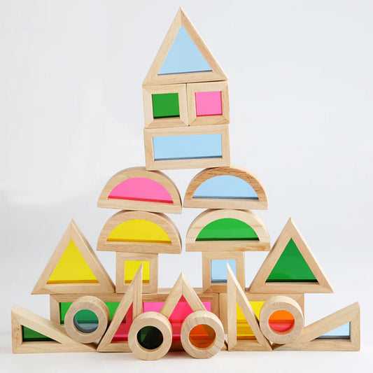 Colorful Kaleidoscope Building Blocks – Educational Wooden Toy for Shape and Color Recognition