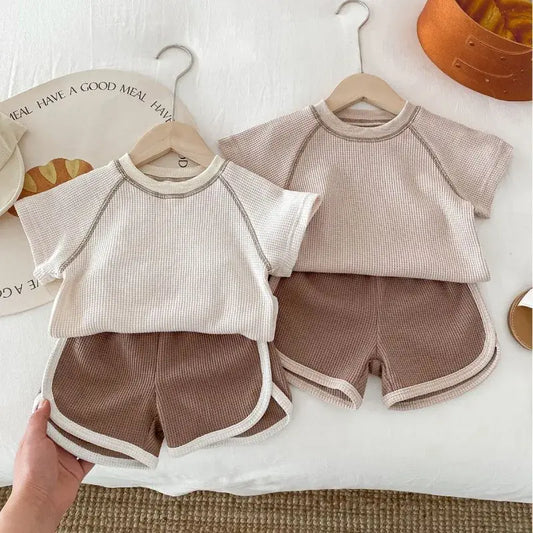 Cute Cotton Outdoor T-shirt and Short Outdoor Set for Boys