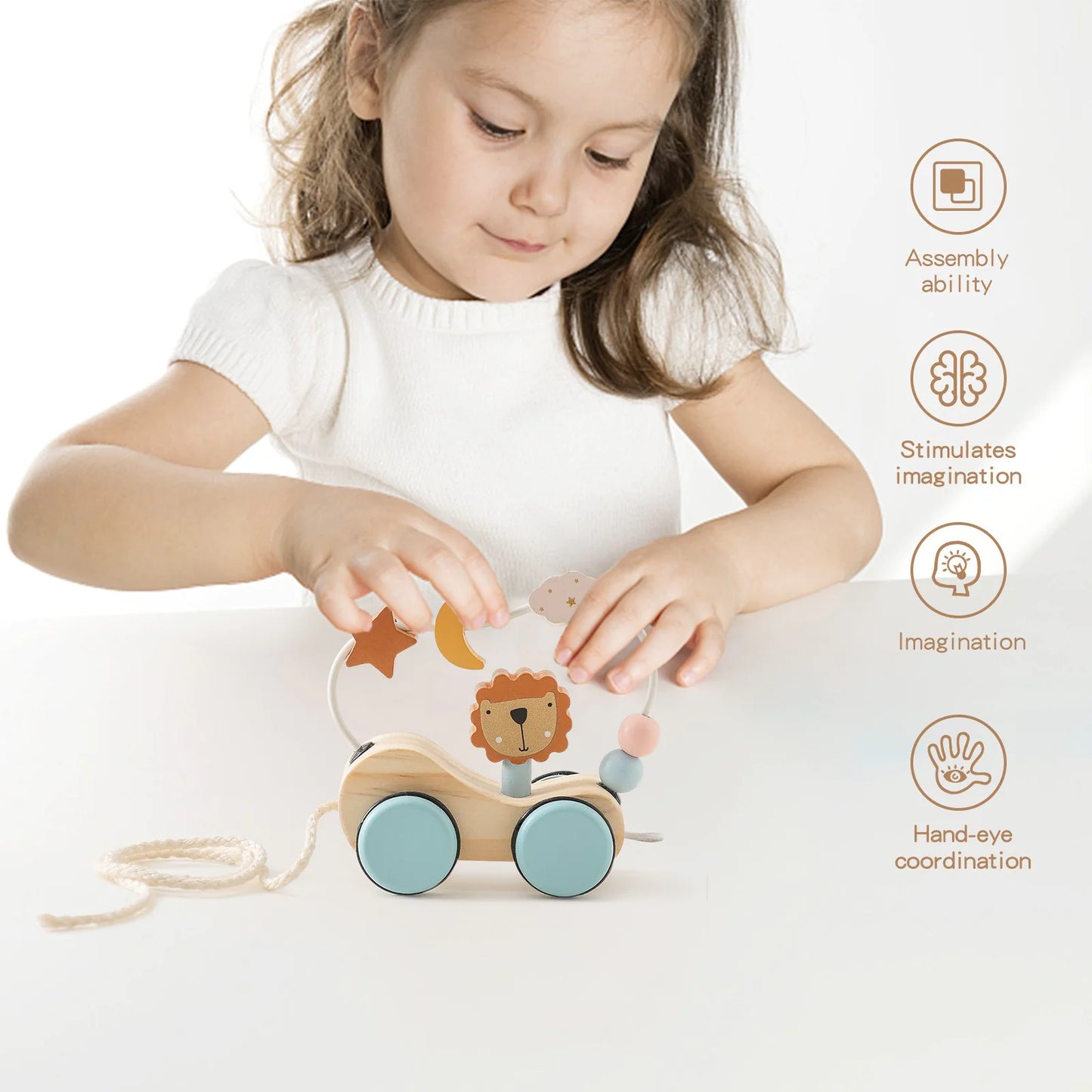 Wooden Building Block Train Toy