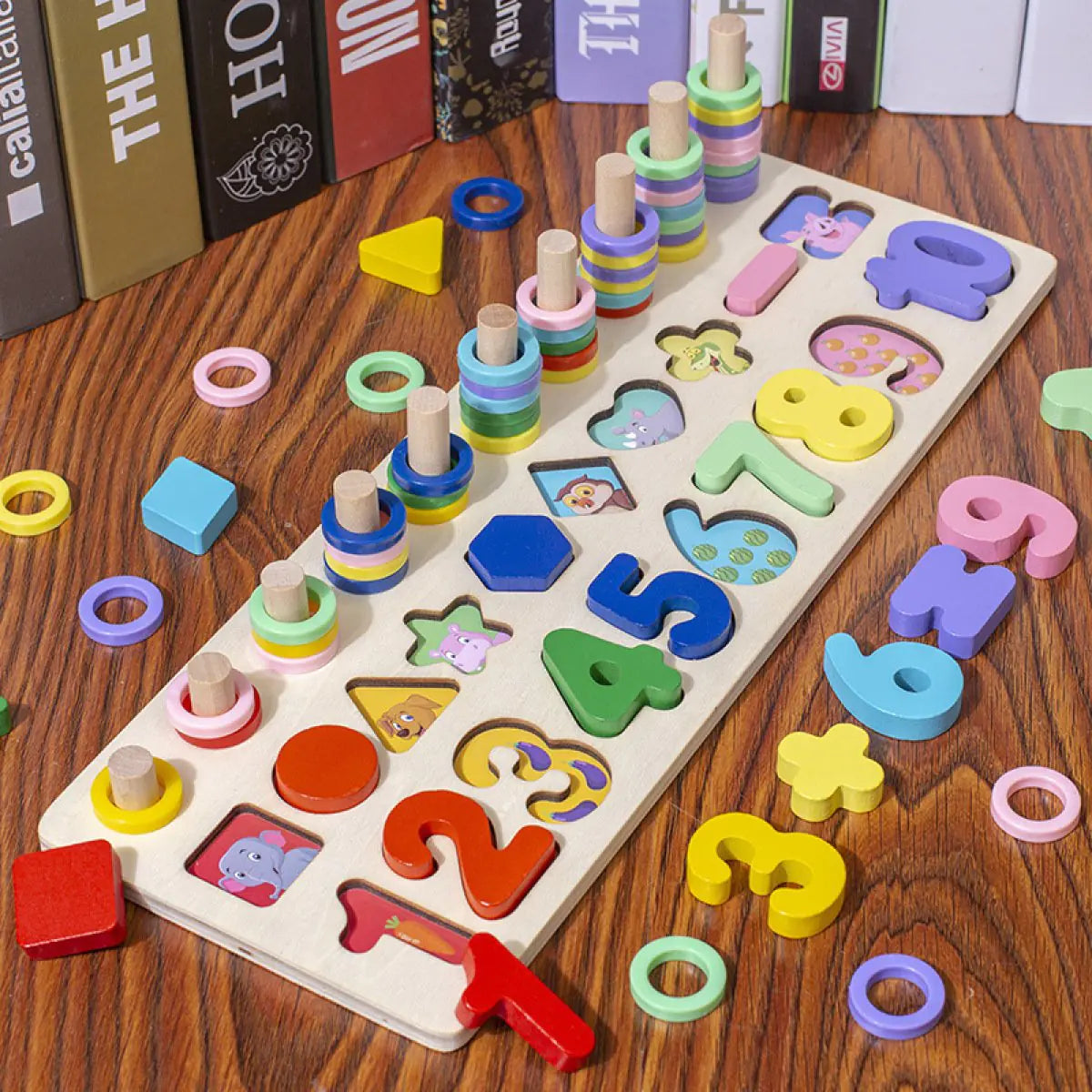 3-in-1 Wooden Matching Puzzle Toy
