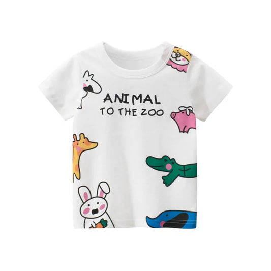 Children's Summer Cartoon Graphic Short Sleeve T-Shirt
