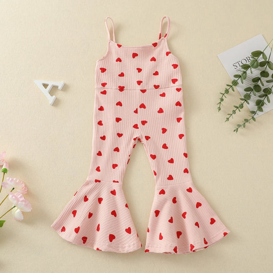 Baby Love Heart Print Romper for Girls