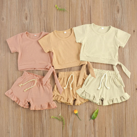 Baby Girl 2-Piece Summer Clothing Set – Trendy & Comfortable Cotton Outfit