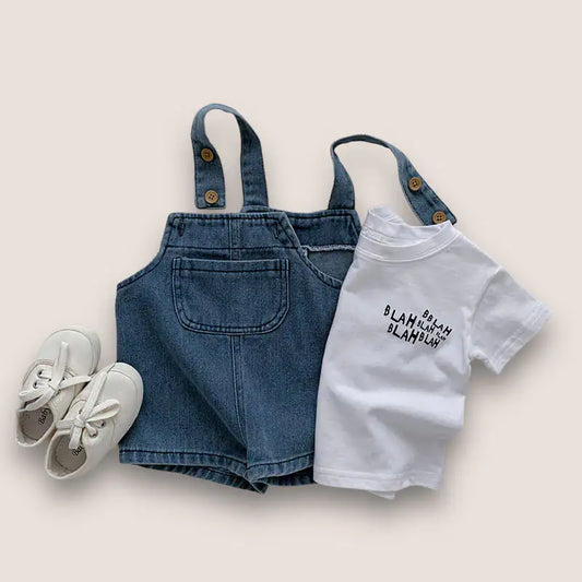 Cool Kids T-Shirt and Denim Overalls Set