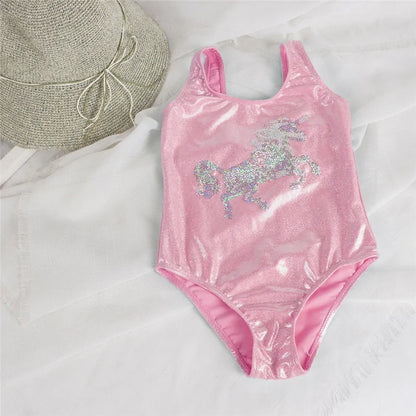 Enchanting Embroidery Kids One-Piece Swimsuit