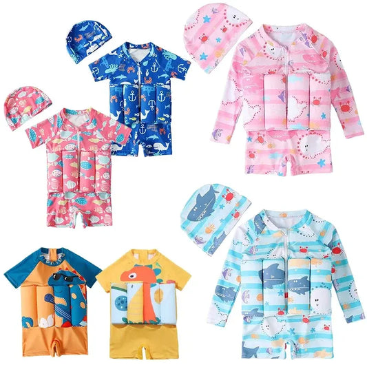 Splash & Play: Cartoon Float Rash Guard Swimsuit