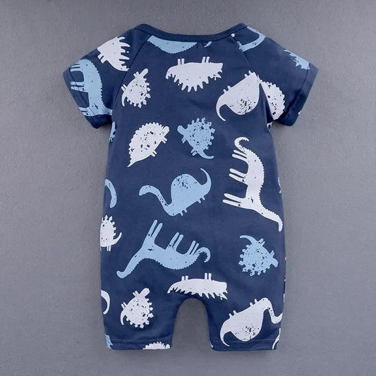 Cozy Dinosaur Zip Romper – Playful Print & Easy Zip Closure for Boys