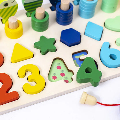3-in-1 Wooden Matching Puzzle Toy