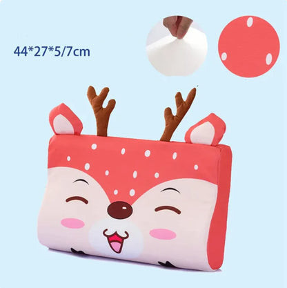 Toddler Memory Foam Pillow with Cream Lion Design for Restful Sleep
