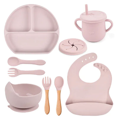 8Pcs/Set Silicone Children Tableware – Safe, Colorful, and Durable Mealtime Essentials