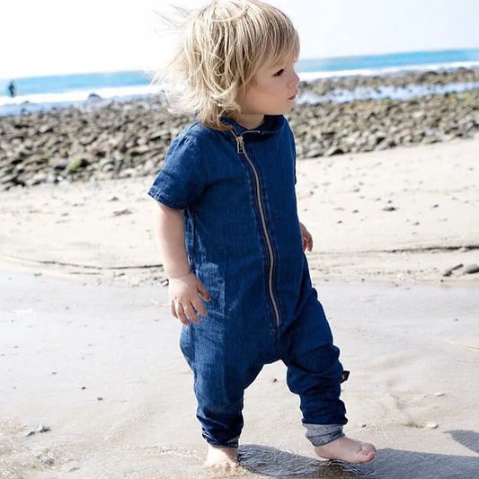 Soft Denim Romper Jumpsuit for Toddlers – Comfortable, Durable, and Stylish