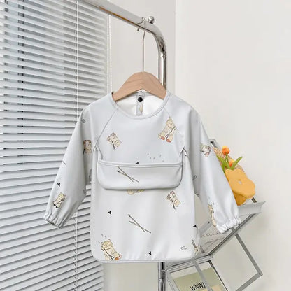 Cute Toddler Long Sleeve Waterproof Bib Apron