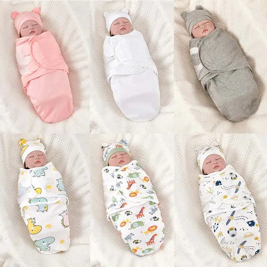 Cotton Baby Swaddle Blanket and Hat Set – Soft, Breathable, and Adorable Newborn Essentials (0-3 Months)