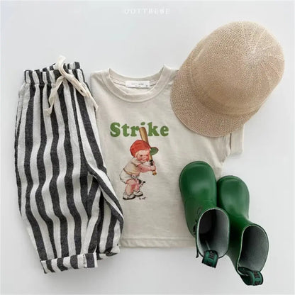 Classic Linen Cotton Stripe Pants for Kids