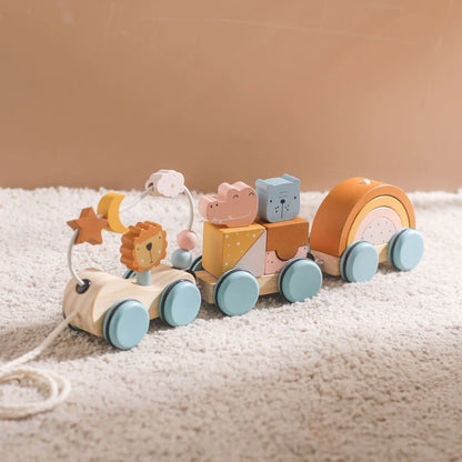 Wooden Building Block Train Toy