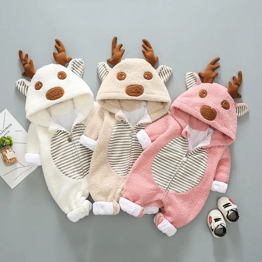 Elk Long Sleeve Lace-Up Cotton Top for Girls/Boys