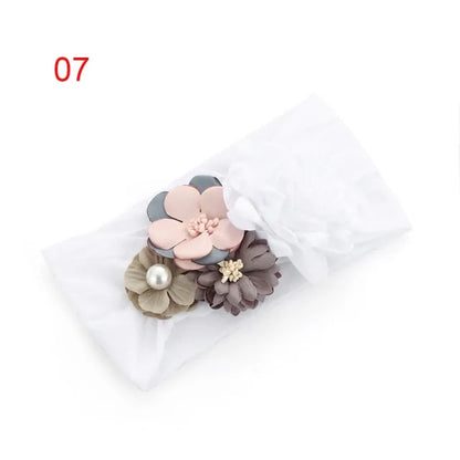 Soft Floral Bow Headband for Little Girls