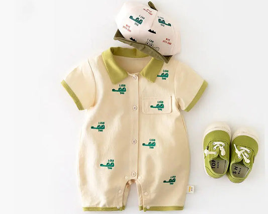 Crocodile Fun Baby Boy Summer Jumpsuit