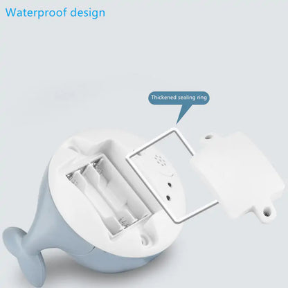 Baby Shower Whale Induction Water Spray Toy – White & Grey