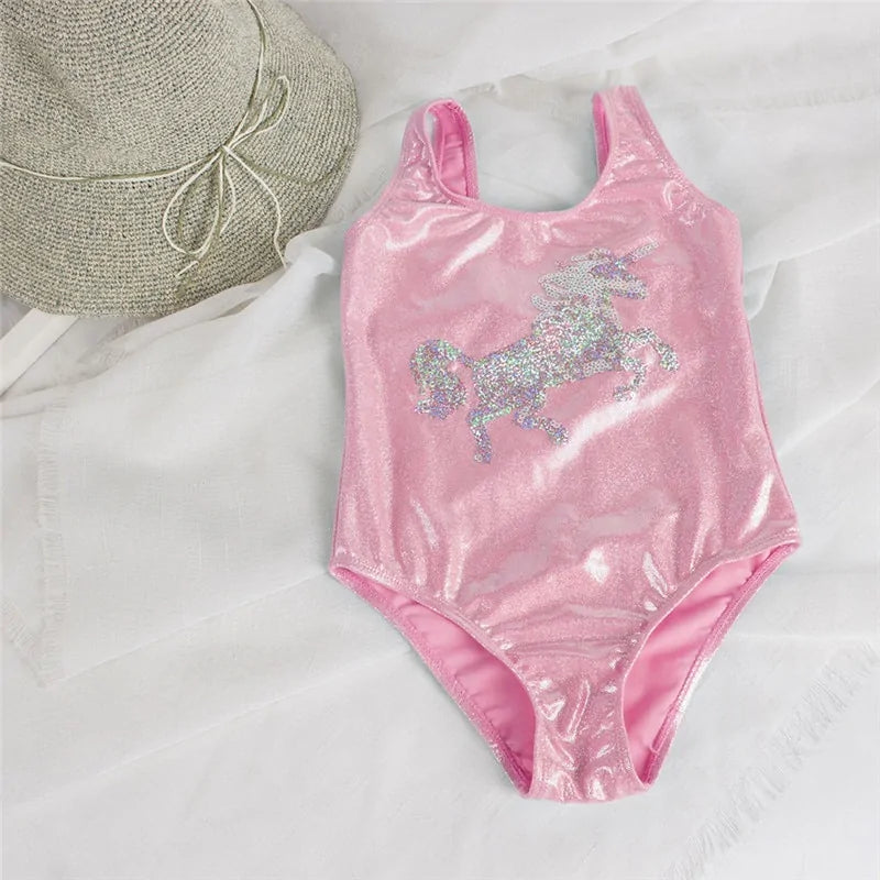 Enchanting Embroidery Kids One-Piece Swimsuit