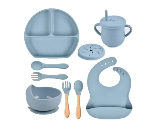8Pcs/Set Silicone Children Tableware – Safe, Colorful, and Durable Mealtime Essentials