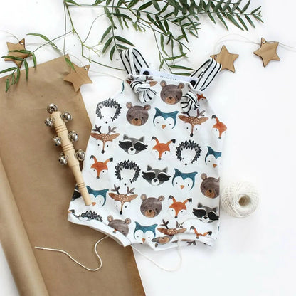 Strappy Animals Print Overall for Boys