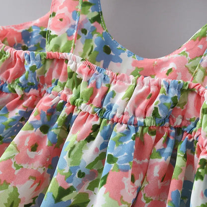2pcs/Set Baby Girl Summer Floral Dresses